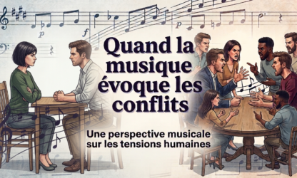Certes la musique adoucit les mœurs, elle peut aussi évoquer des tensions et des conflits. Voici une liste très personnelle de morceaux suggérant selon moi - les émotions à travers les instruments de musique utilisés ðº ð» ð¥ - les signaux faibles ð¨ - la dynamique relationnelle avec des moments d’accélération, des intensités différentes ðà ð¢ des retours en arrière ⚡, du faux calme avant une nouvelle tempête ð¥ La danse des chevaliers Roméo et Juliette Sergueï Prokofiev - la répétition de phrases musicales suggérant les ð¶ ð¶ ruminations ð¶ ð¶, l’absence de dialogue La Danse macabre de Camille Saint-Saëns - la spirale conflictuelle infernale ð et l’enfermement dans le conflit avec L’apprenti sorcier de Paul Dukas J’ai puisé dans le registre classique. N’hésitez pas à proposer des suggestions dans d’autres registres musicaux Prochain billet d’humeur d’été musical N°2 : ð Quand la musique évoque les conflits collectifs